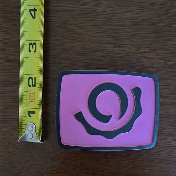 Pink and Black Industry Nine Logo Belt Buckle - Picture 4 of 4